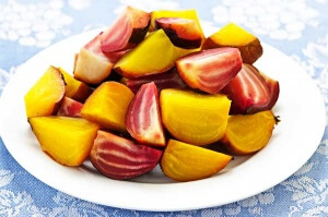 roasted red and golden beets