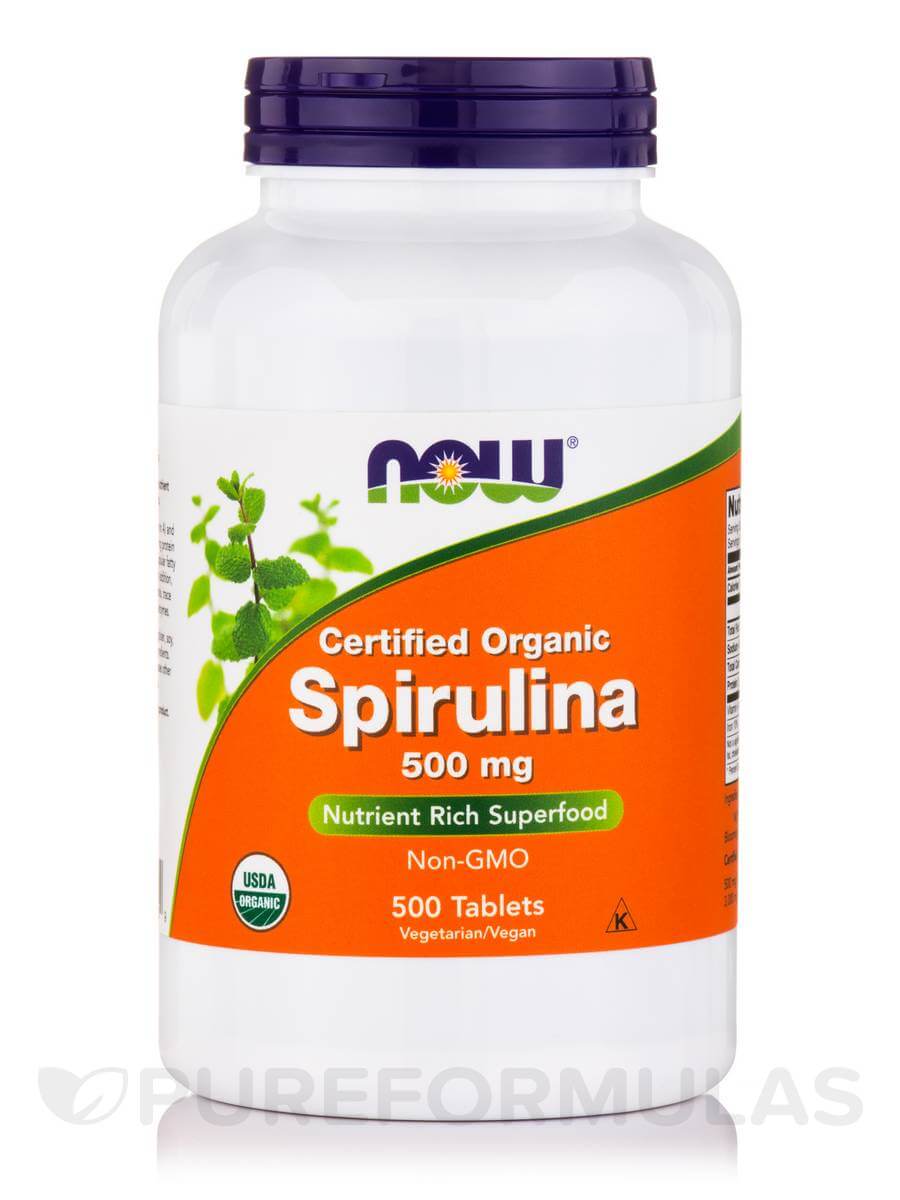 Certified Organic Spirulina Tablets by Now